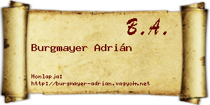 Burgmayer Adrián névjegykártya