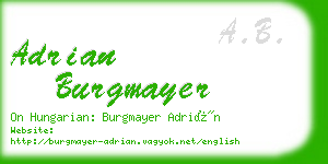 adrian burgmayer business card